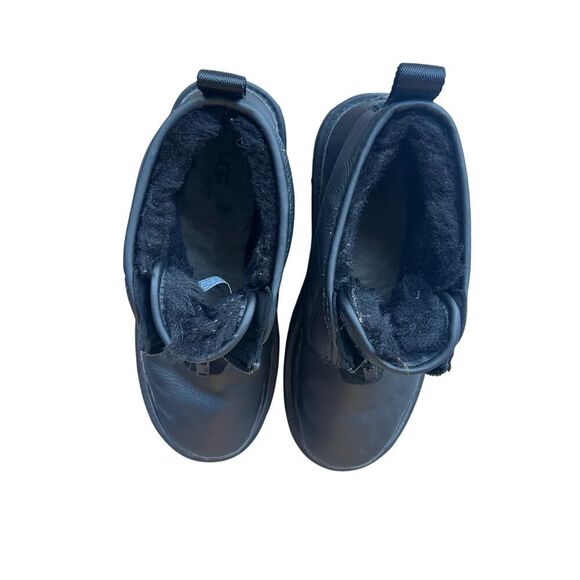 UGG ULTRA BLACK MATTE NEUMEL PLATFORM LEATHER WOOL BOOTS 10 WOMEN MSRP $225 - Picture 10 of 13